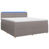vidaXL Lit boxspring avec matelas Taupe 140 x 200 cm Tissu
