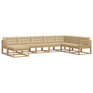 vidaXL Ensemble de canap&eacute;s d'ext&eacute;rieur 8 pcs Blanc et Beige