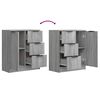 vidaXL Buffets 2 pcs Sonoma gris 60x30x70 cm Bois d'ing&eacute;nierie