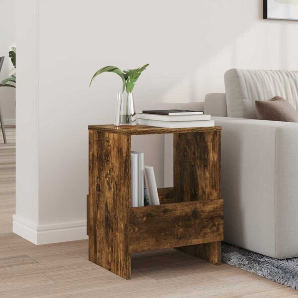 vidaXL &Eacute;tag&egrave;re &agrave; magazines Ch&ecirc;ne fum&eacute; 35 x 30 x 45 cm