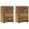 vidaXL Tables de chevet 2 pcs vieux bois 40x35x62,5 cm bois ing&eacute;nierie
