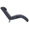 vidaXL Chaise longue de massage avec oreiller Gris Similicuir daim