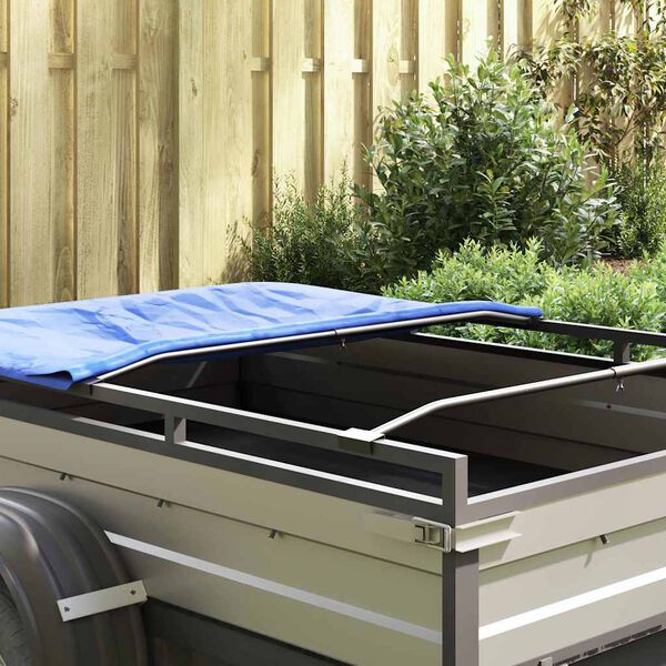 vidaXL Support de b&acirc;che pour remorques 3 pcs Argent 130-210 cm