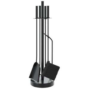 vidaXL Ensemble d'ustensiles de chemin&eacute;e 5 pi&egrave;ces 18 x 66 cm Acier