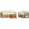 vidaXL Ensembles de canap&eacute;s avec coussin 6 pcs Naturel et Cr&egrave;me