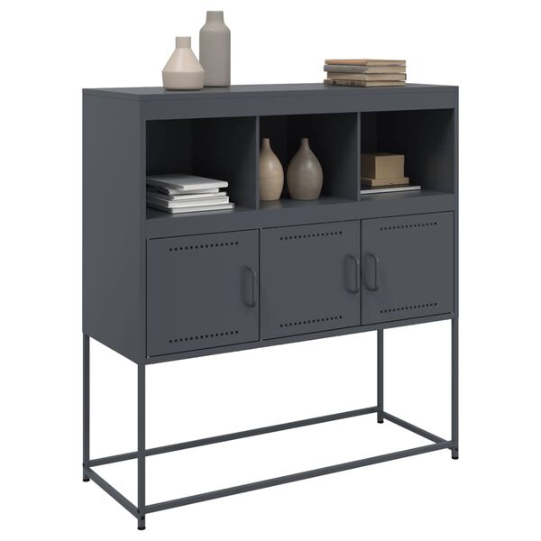 vidaXL Buffet anthracite 100,5x39x107 cm acier