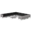 vidaXL Salon de jardin 12 pcs avec coussins R&eacute;sine tress&eacute;e Gris fonc&eacute;