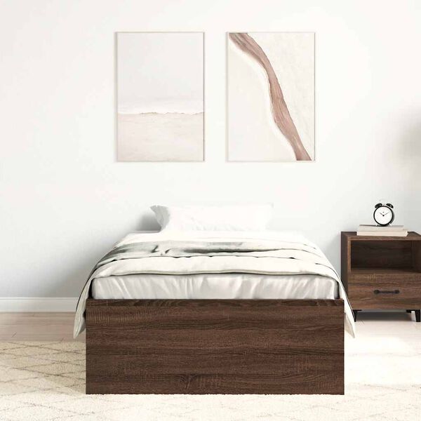 vidaXL Cadre de lit sans matelas ch&ecirc;ne marron 90x200 cm