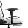 vidaXL Chaise de jeu avec repose-pied Blanc et noir Similicuir