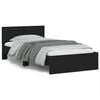 vidaXL Cadre de lit sans matelas avec t&ecirc;te de lit noir 100x200 cm