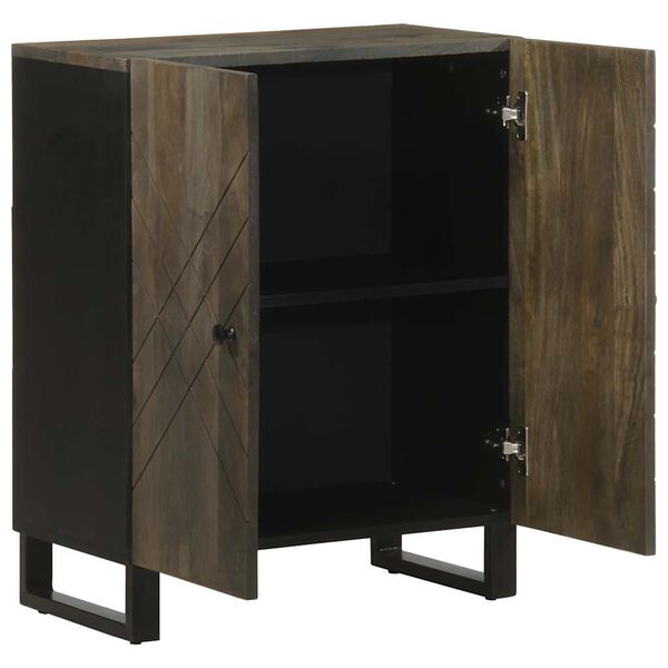 vidaXL Buffet noir 60x33x75 cm bois massif de manguier