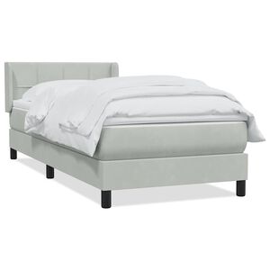 vidaXL Sommier &agrave; lattes de lit et matelas gris clair 90x220 cm velours