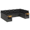 vidaXL Salon de jardin 9 pcs avec coussins noir r&eacute;sine tress&eacute;e