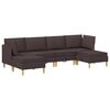 vidaXL Canap&eacute; modulaire avec rangement 6 pc Marron fonc&eacute; Tissu