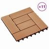 vidaXL Carreau de terrasse 11 pcs Teck 30 x 30 cm WPC