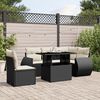 vidaXL Salon de jardin 6 pcs avec coussins noir r&eacute;sine tress&eacute;e