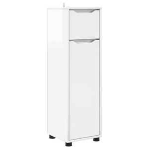 vidaXL Cabinet de salle de bain Blanc brillant 30,5 x 30 x 101 cm