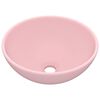 vidaXL Lavabo rond de salle de bain Rose mat 32,5x14 cm C&eacute;ramique