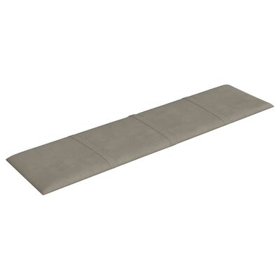 vidaXL Panneaux muraux 12 pcs Gris clair 60x15 cm Velours 1,08 m²