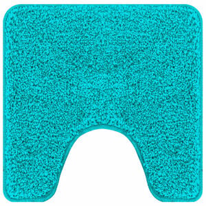 vidaXL Tapis de bain antid&eacute;rapant avec d&eacute;coupe pour toilette Turquoise