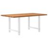 vidaXL Table &agrave; manger avec bord naturel bois de ch&ecirc;ne massif rectangulaire