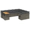 vidaXL Salon de jardin avec coussins 10 pcs gris r&eacute;sine tress&eacute;e