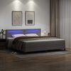 vidaXL Lit &agrave; ressorts avec matelas Gris 200 x 200 cm Simili cuir
