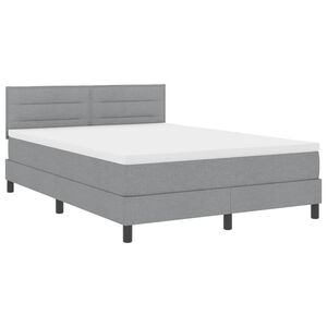 vidaXL Lit &agrave; ressorts avec matelas Gris clair 160 x 200 cm tissu