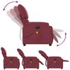 vidaXL Fauteuil de massage inclinable électrique Rouge bordeaux Tissu