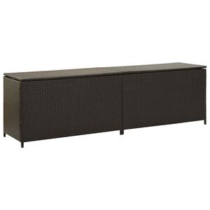 vidaXL Bo&icirc;te de rangement de jardin r&eacute;sine tress&eacute;e 200x50x60 cm marron