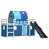 vidaXL Lit superposé sans matelas avec toboggan et rideaux 90x190 cm