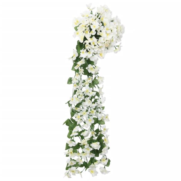 vidaXL Guirlandes de fleurs de No&euml;l 3 pcs blanc 85 cm