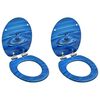 vidaXL Si&egrave;ges WC couvercle &agrave; fermeture douceur 2 pcs MDF Gouttes d'eau