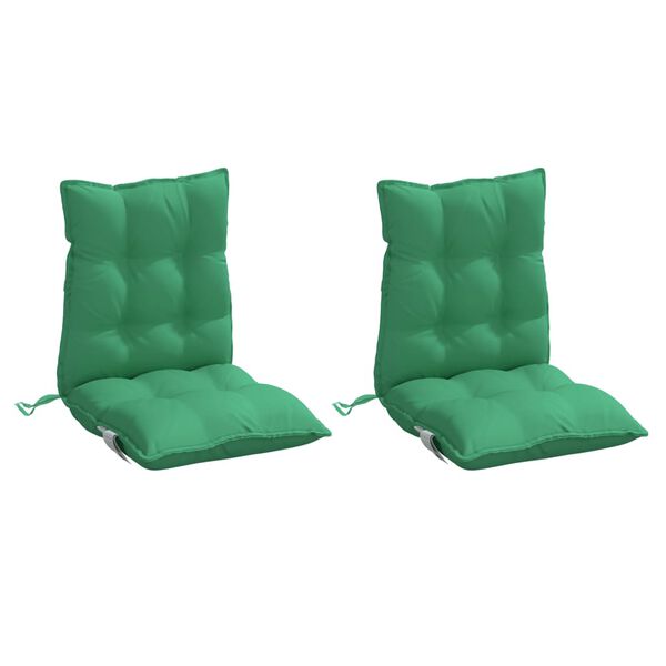 vidaXL Coussins de chaise &agrave; dossier bas lot de 2 vert tissu oxford