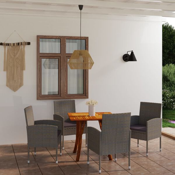 vidaXL Ensemble &agrave; manger de jardin 5 pcs Anthracite