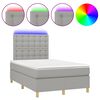 vidaXL Sommier &agrave; lattes de lit matelas LED gris clair 120x190 cm tissu
