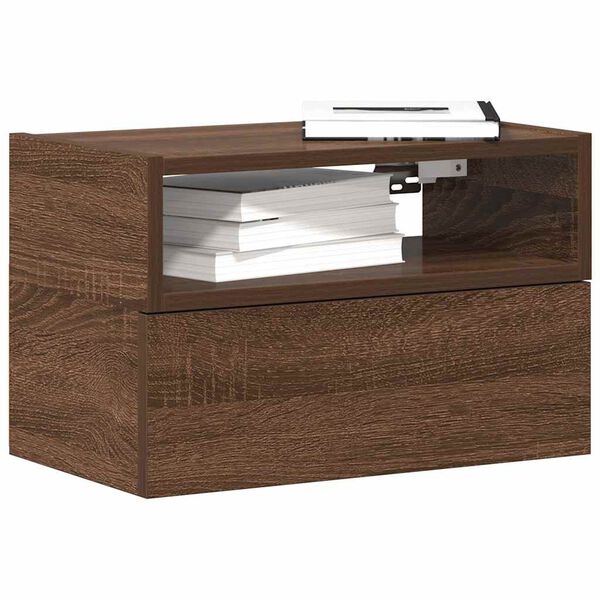 vidaXL Tables de chevet murales 2 pcs Ch&ecirc;ne marron 45x26x28,5 cm