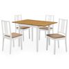 vidaXL Mobilier de salle &agrave; manger 5 pcs MDF Blanc