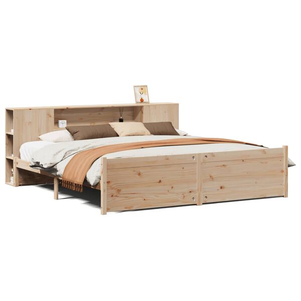 vidaXL Lit biblioth&egrave;que sans matelas 180x200 cm bois massif de pin
