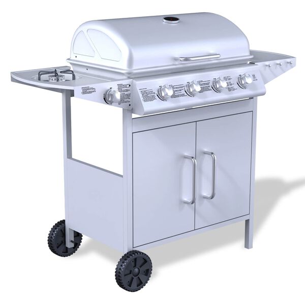 vidaXL Grills d'ext&eacute;rieur Argent&eacute; Acier inoxydable