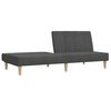 vidaXL Canap&eacute;-lit &agrave; 2 places avec tabouret Gris fonc&eacute; Tissu