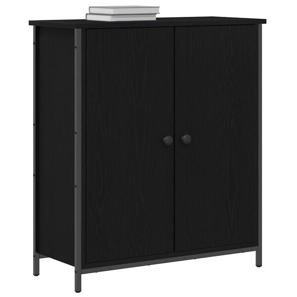 vidaXL Buffet Chêne noir 70 x 30 x 80 cm Bois d'ingénierie