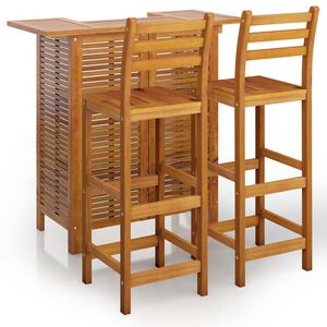 vidaXL Ensemble de bar de jardin 3 pcs Bois d'acacia solide