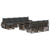 vidaXL Ensemble de canap&eacute; de jardin 11 pc Gris et Gris fonc&eacute; polyrotin