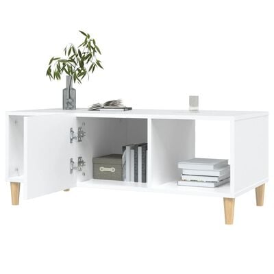 vidaXL Table basse blanc 102x50x40 cm bois d'ingénierie