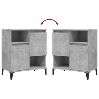 vidaXL Buffets 3 pcs gris béton 60x35x70 cm bois d'ingénierie