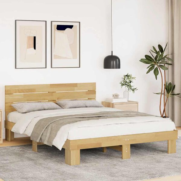 vidaXL Cadre de lit avec t&ecirc;te de lit sans matelas 150 x 200 cm