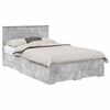 vidaXL Cadre de lit Gris b&eacute;ton 135 x 190 cm Bois d'ing&eacute;nierie