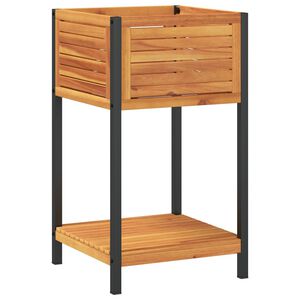 vidaXL Jardini&egrave;re et &eacute;tag&egrave;re 45x45x80 cm bois massif d'acacia et acier