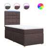 vidaXL Sommier &agrave; lattes de lit avec matelas Marron fonc&eacute; 90x190 cm